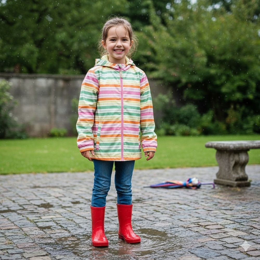 Girls Rain Jacket Multicolor